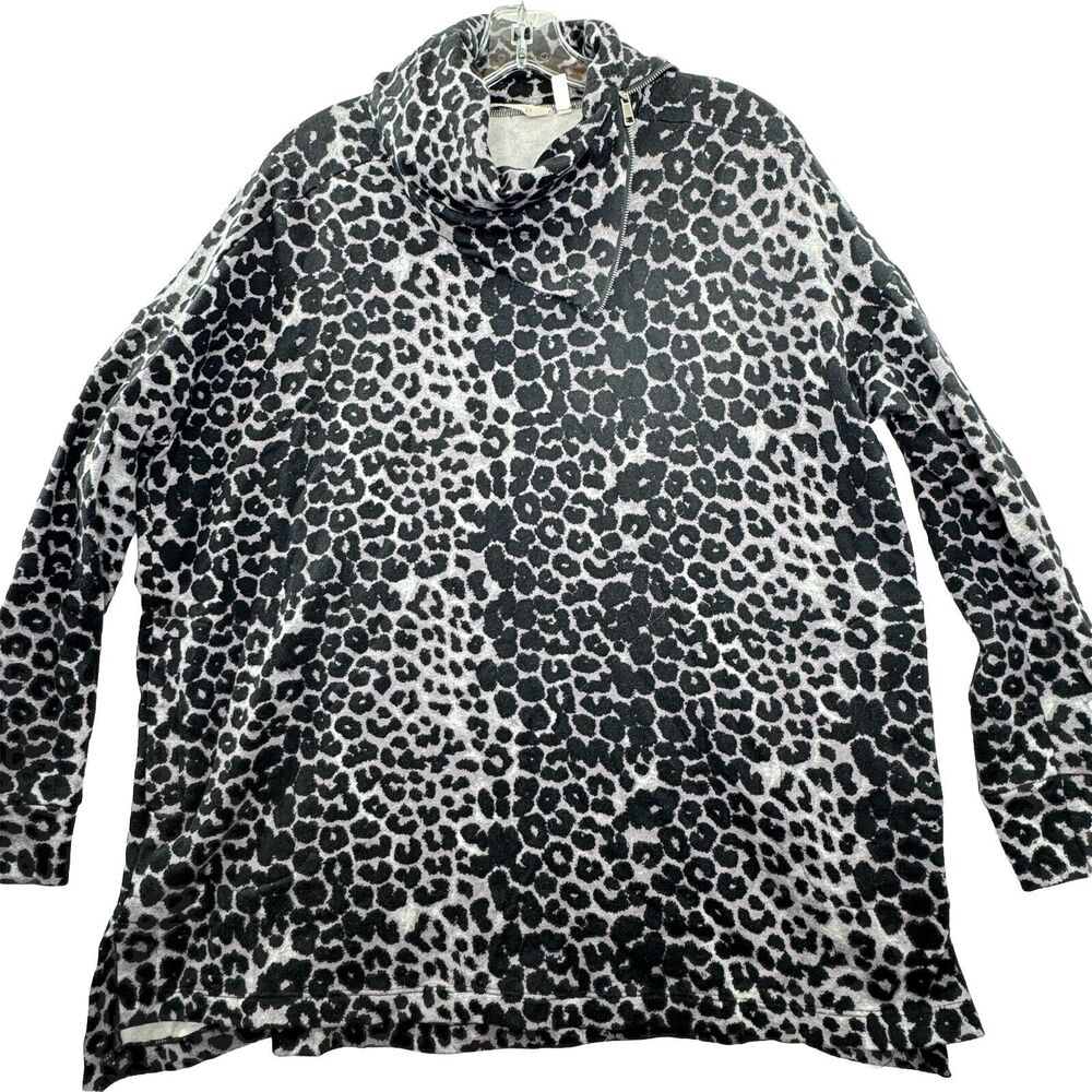 Soft Surroundings Oversized Turtleneck Sweater Womens Medium Neutral Pockets
